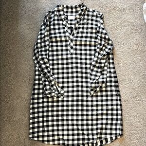 J. Jill Black and White Checkered Dress